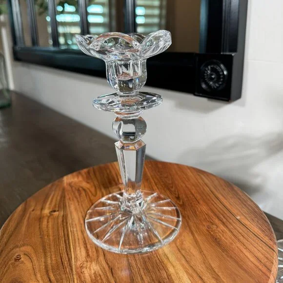 Elegant Clear Crystal Taper Candle Holders — Pair - Picture 5 of 14